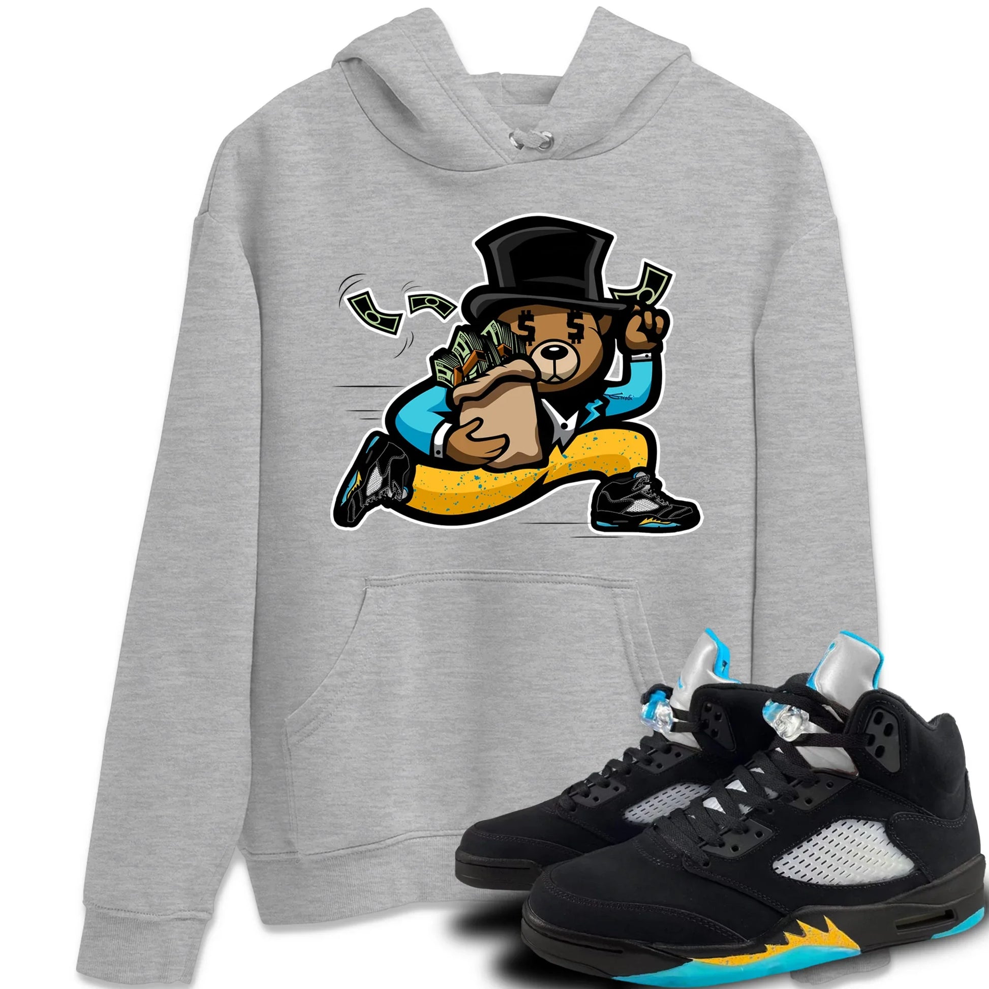Jordan 5 Aqua Sneaker Match Tees Bear Steals Sneaker Tees Jordan 5 Aqua Sneaker Release Tees Unisex Shirts
