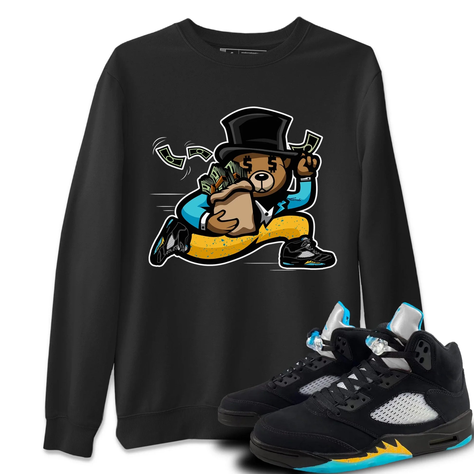 Jordan 5 Aqua Sneaker Match Tees Bear Steals Sneaker Tees Jordan 5 Aqua Sneaker Release Tees Unisex Shirts