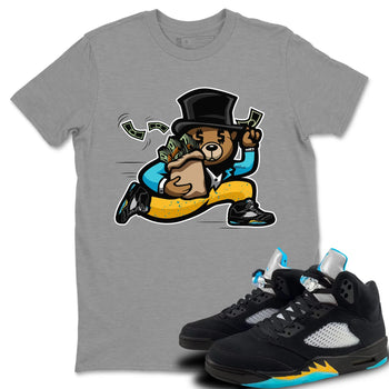 Jordan 5 Aqua Sneaker Match Tees Bear Steals Sneaker Tees Jordan 5 Aqua Sneaker Release Tees Unisex Shirts