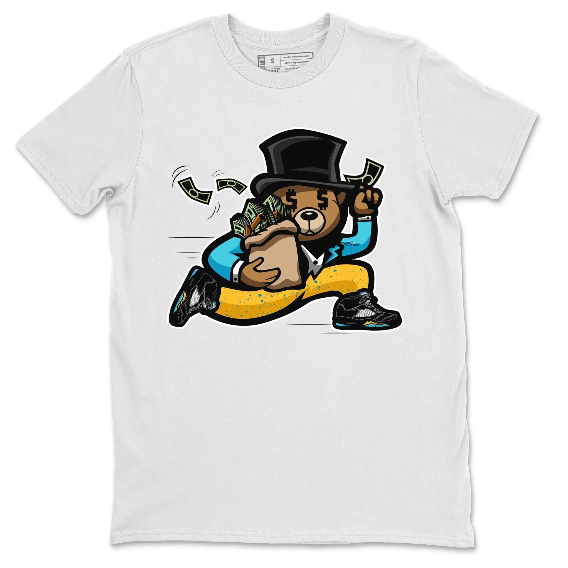 Jordan 5 Aqua Sneaker Match Tees Bear Steals Sneaker Tees Jordan 5 Aqua Sneaker Release Tees Unisex Shirts