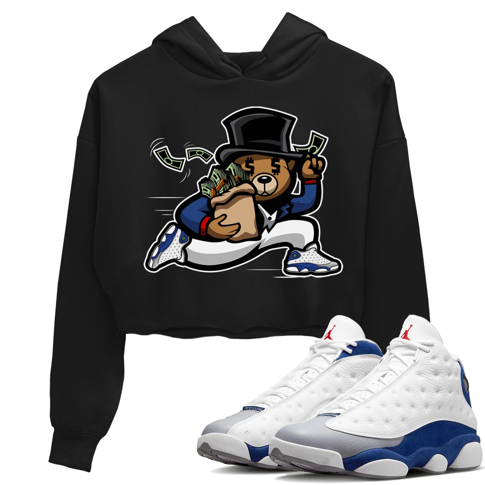 Jordan 13 French Blue Sneaker Match Tees Bear Steals Sneaker Tees Jordan 13 French Blue Sneaker Release Tees Women's Shirts