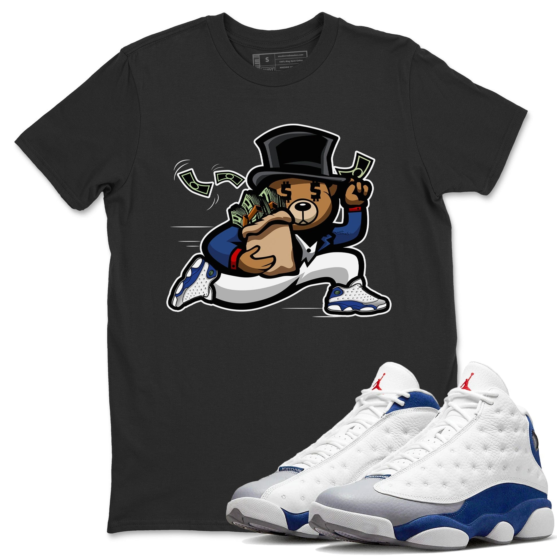 Jordan 13 French Blue Sneaker Match Tees Bear Steals Sneaker Tees Jordan 13 French Blue Sneaker Release Tees Unisex Shirts