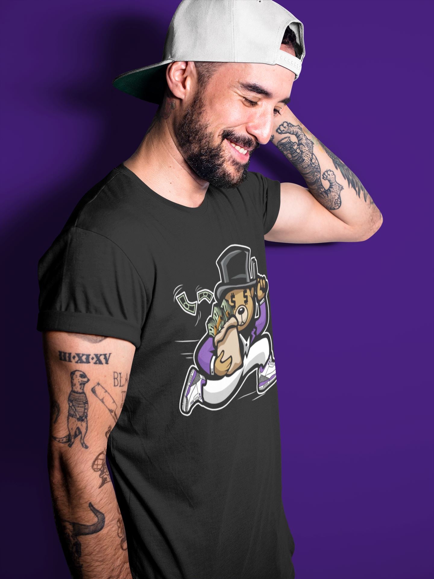 Jordan 3 Dark Iris Sneaker Match Tees Bear Steals Sneaker Tees Jordan 3 Dark Iris Sneaker Release Tees Unisex Shirts