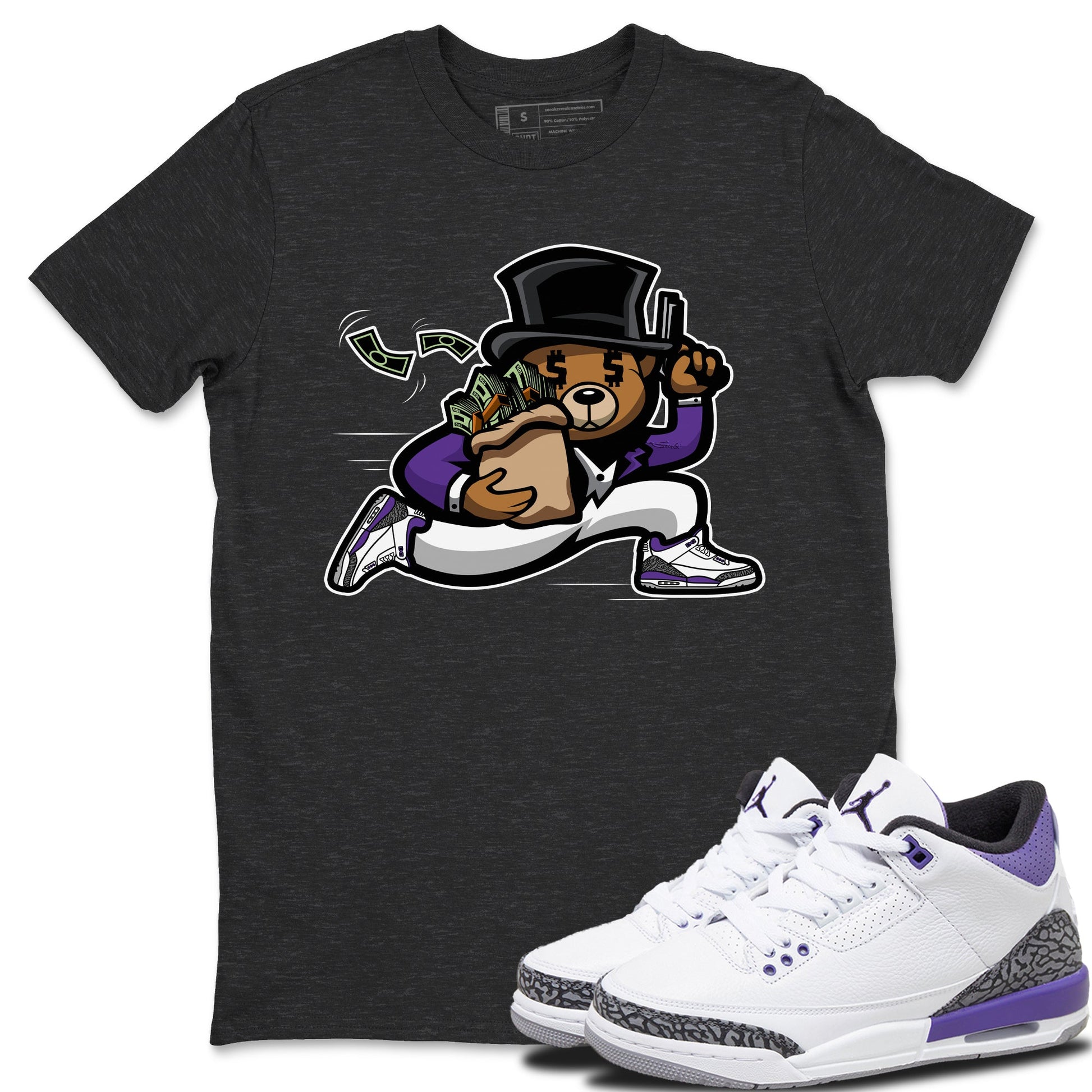Jordan 3 Dark Iris Sneaker Match Tees Bear Steals Sneaker Tees Jordan 3 Dark Iris Sneaker Release Tees Unisex Shirts