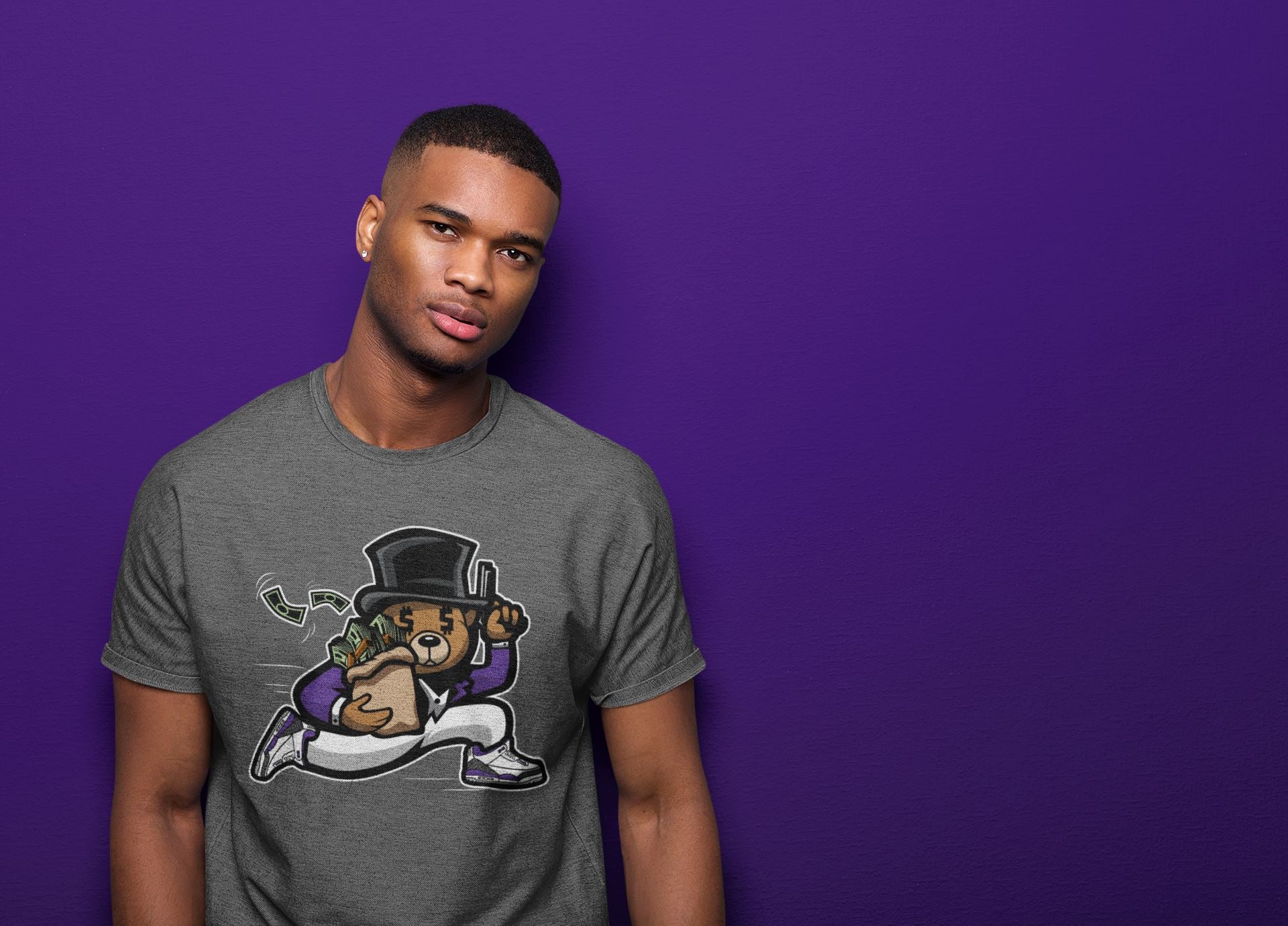 Jordan 3 Dark Iris Sneaker Match Tees Bear Steals Sneaker Tees Jordan 3 Dark Iris Sneaker Release Tees Unisex Shirts