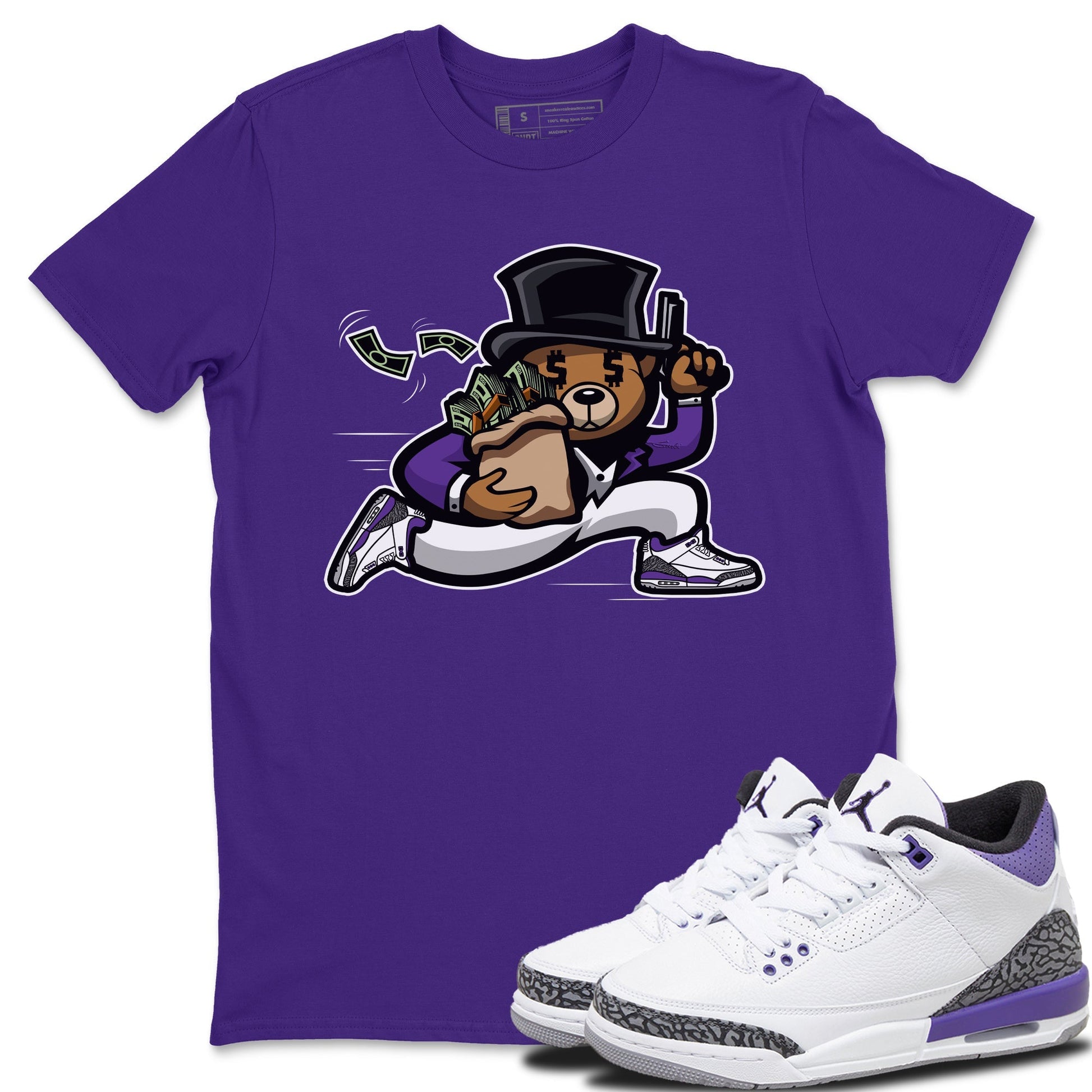 Jordan 3 Dark Iris Sneaker Match Tees Bear Steals Sneaker Tees Jordan 3 Dark Iris Sneaker Release Tees Unisex Shirts