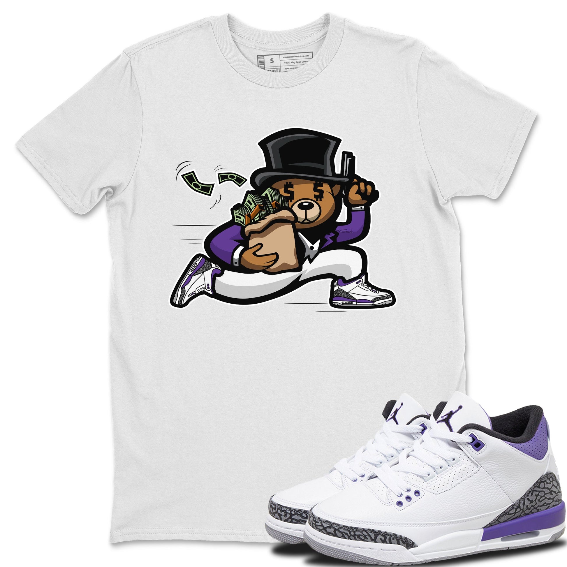 Jordan 3 Dark Iris Sneaker Match Tees Bear Steals Sneaker Tees Jordan 3 Dark Iris Sneaker Release Tees Unisex Shirts