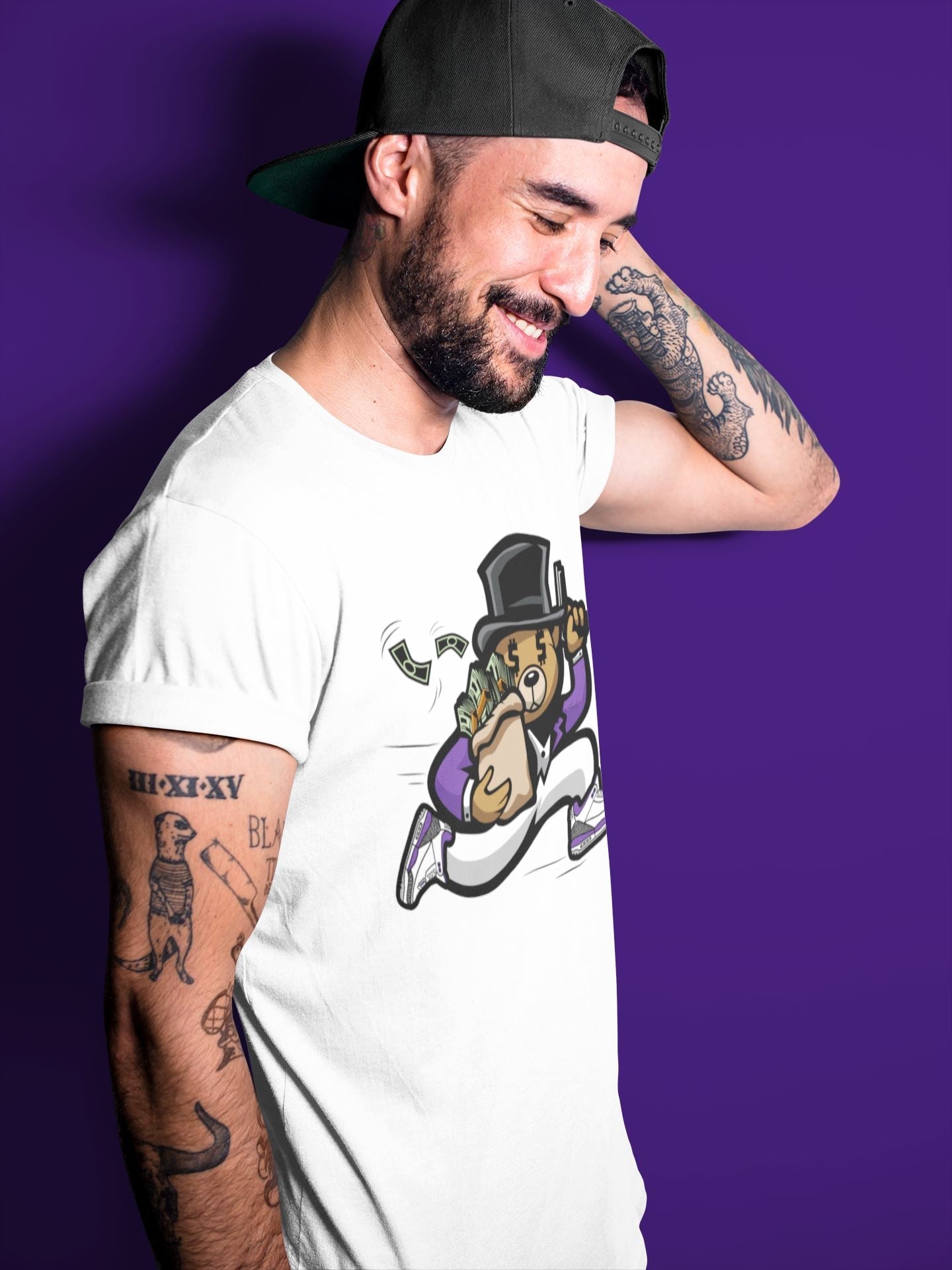 Jordan 3 Dark Iris Sneaker Match Tees Bear Steals Sneaker Tees Jordan 3 Dark Iris Sneaker Release Tees Unisex Shirts