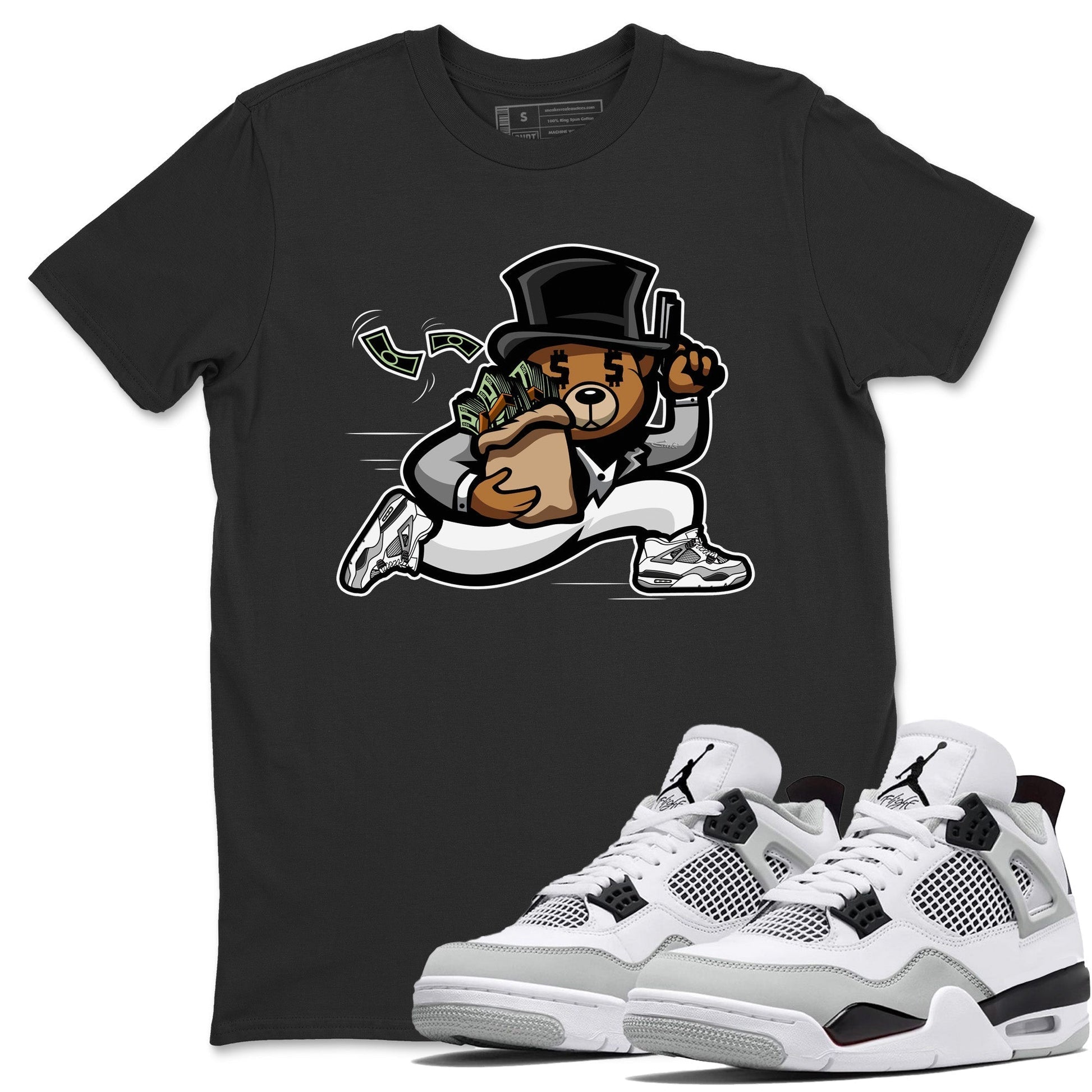 Jordan 4 Military Black Sneaker Match Tees Bear Steals Sneaker Tees Jordan 4 Military Black Sneaker Release Tees Unisex Shirts