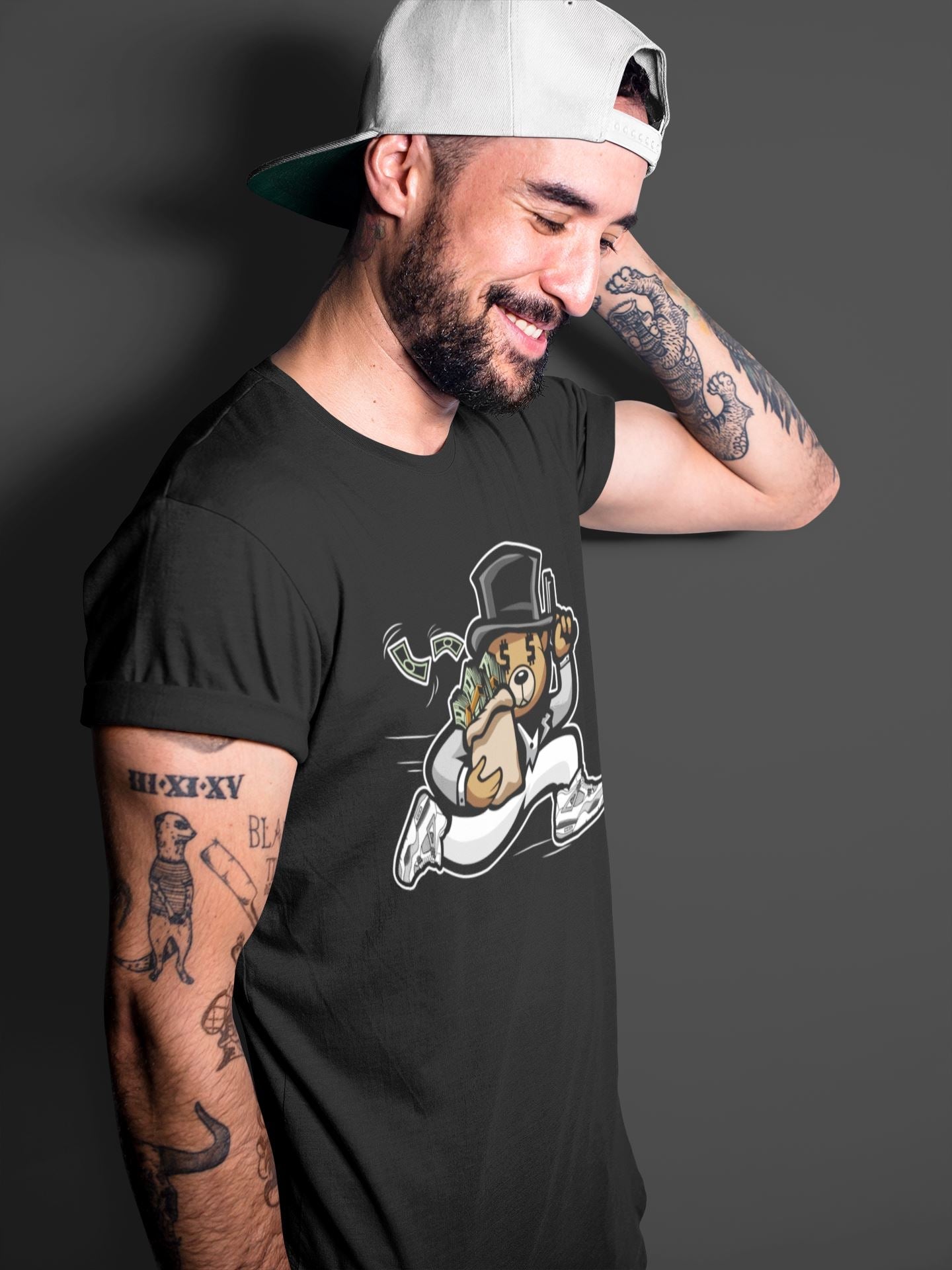Jordan 4 Military Black Sneaker Match Tees Bear Steals Sneaker Tees Jordan 4 Military Black Sneaker Release Tees Unisex Shirts