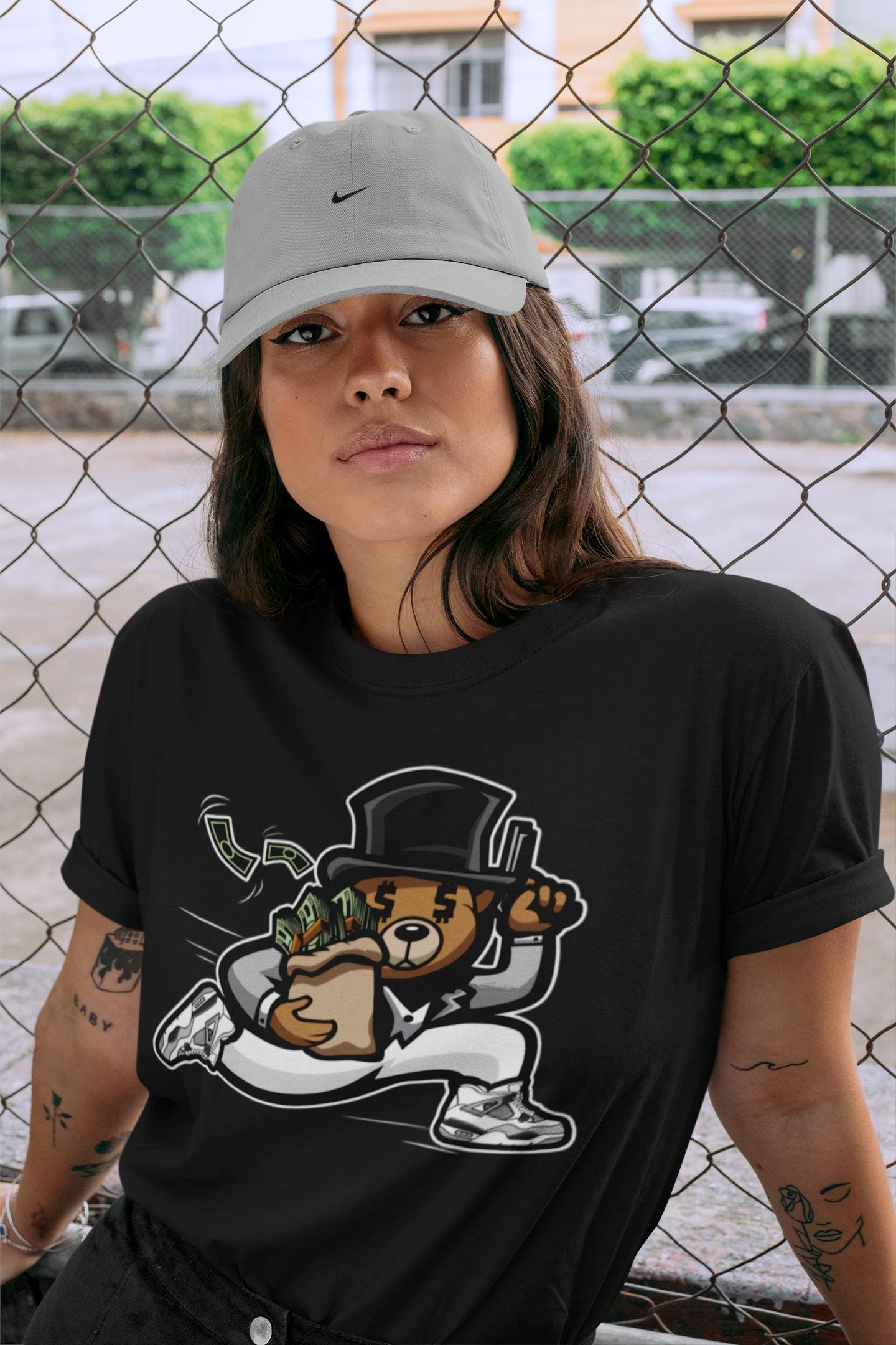 Jordan 4 Military Black Sneaker Match Tees Bear Steals Sneaker Tees Jordan 4 Military Black Sneaker Release Tees Unisex Shirts