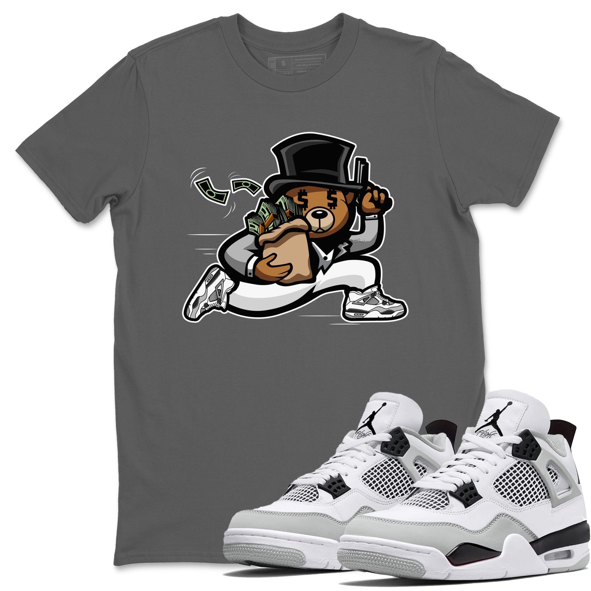 Jordan 4 Military Black Sneaker Match Tees Bear Steals Sneaker Tees Jordan 4 Military Black Sneaker Release Tees Unisex Shirts