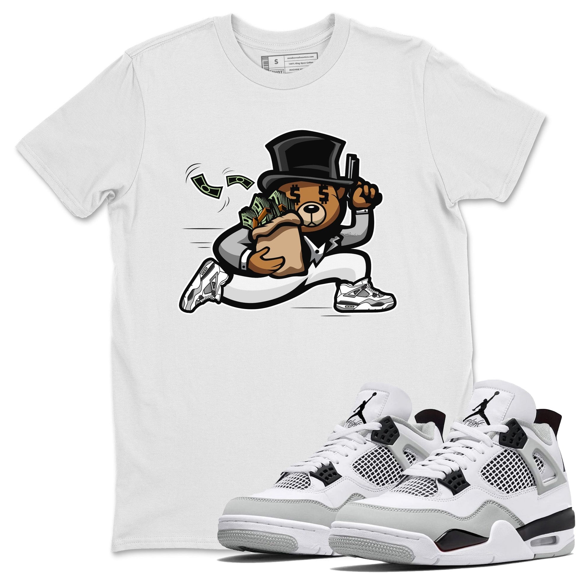 Jordan 4 Military Black Sneaker Match Tees Bear Steals Sneaker Tees Jordan 4 Military Black Sneaker Release Tees Unisex Shirts