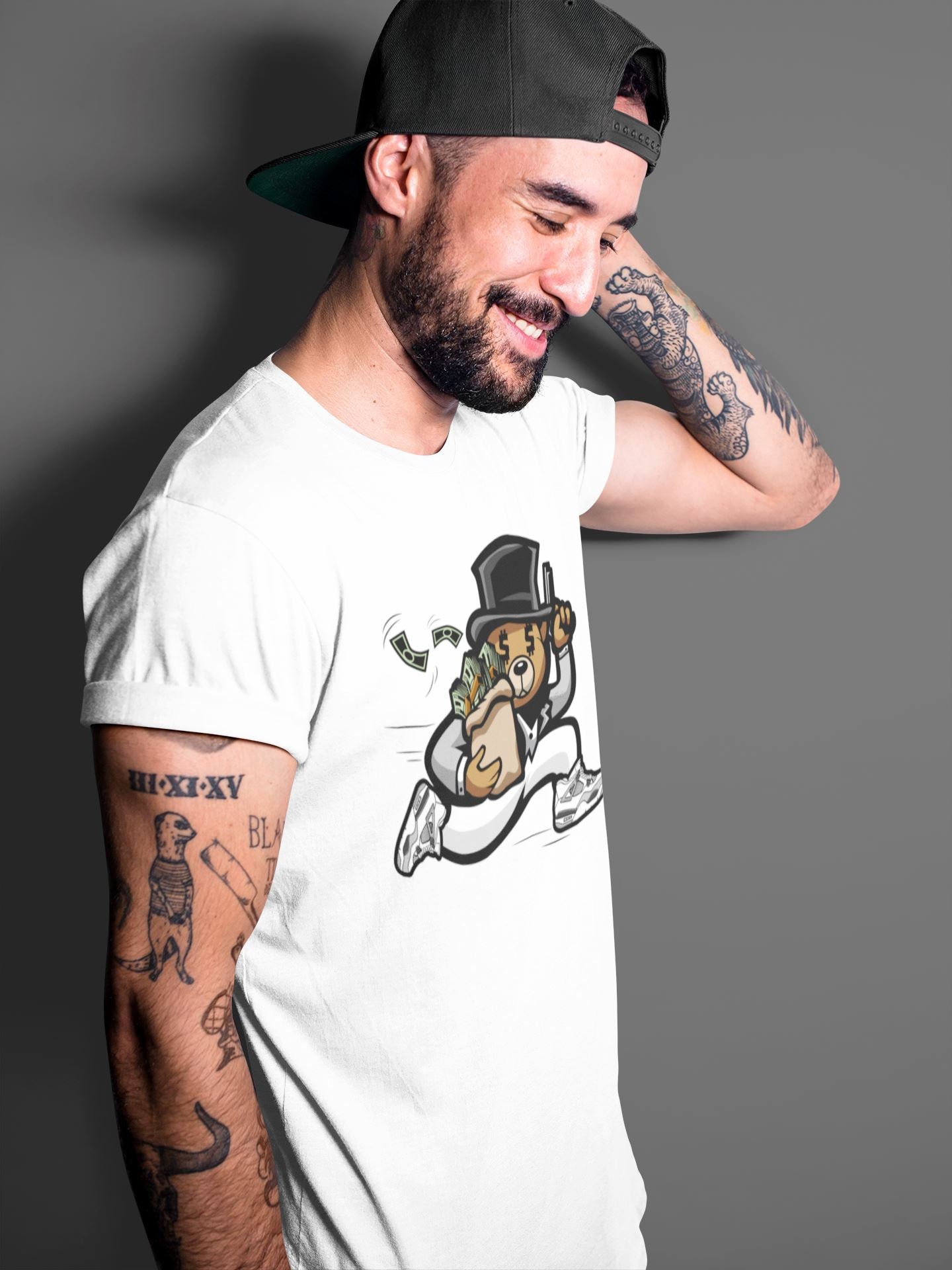 Jordan 4 Military Black Sneaker Match Tees Bear Steals Sneaker Tees Jordan 4 Military Black Sneaker Release Tees Unisex Shirts