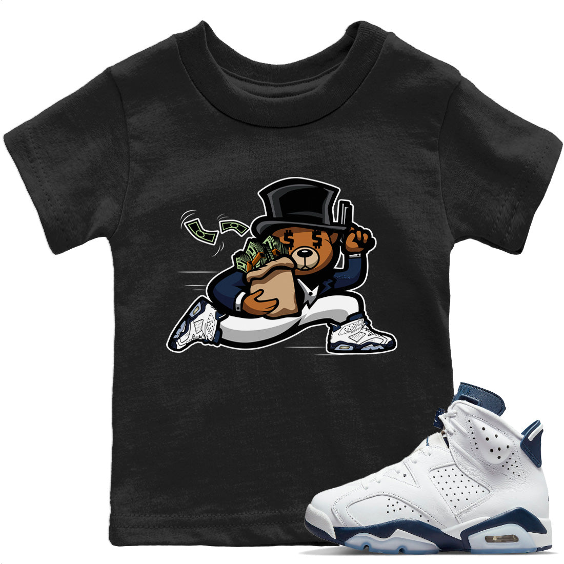 Jordan 6 Midnight Navy Sneaker Match Tees Bear Steals Sneaker Tees Jordan 6 Midnight Navy Sneaker Release Tees Kids Shirts