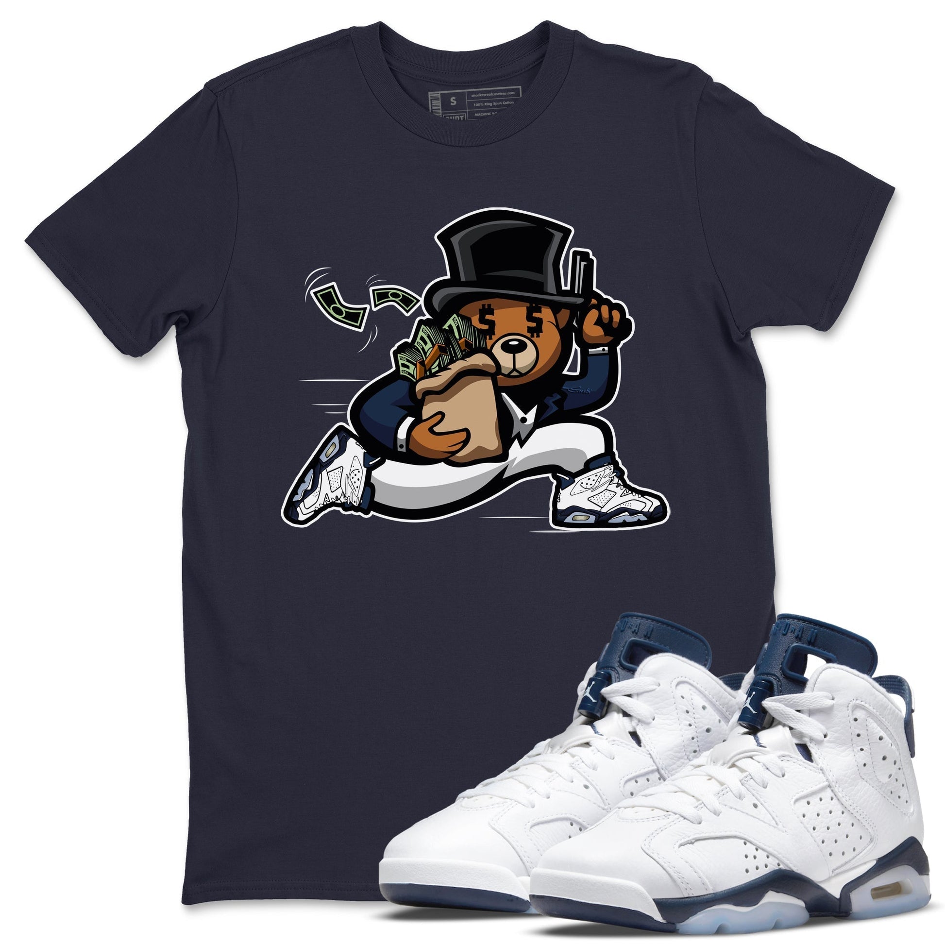 Jordan 6 Midnight Navy Sneaker Match Tees Bear Steals Sneaker Tees Jordan 6 Midnight Navy Sneaker Release Tees Unisex Shirts