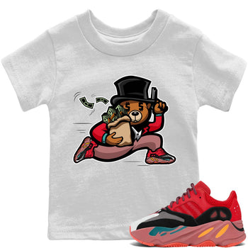 Yeezy 700 Hi-Res Red Sneaker Match Tees Bear Steals Sneaker Tees Yeezy 700 Hi-Res Red Sneaker Release Tees Kids Shirts