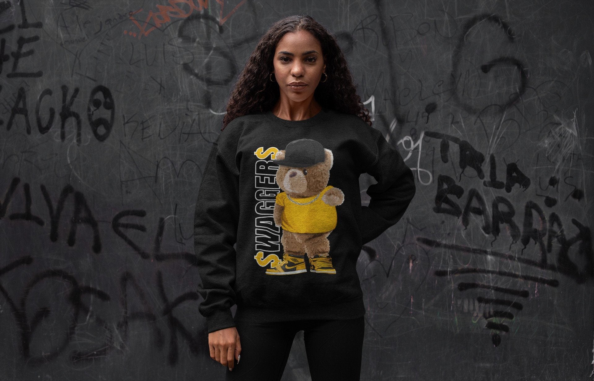 Jordan 1 Pollen Sneaker Match Tees Bear Swaggers Sneaker Tees Jordan 1 Pollen Sneaker Release Tees Unisex Shirts