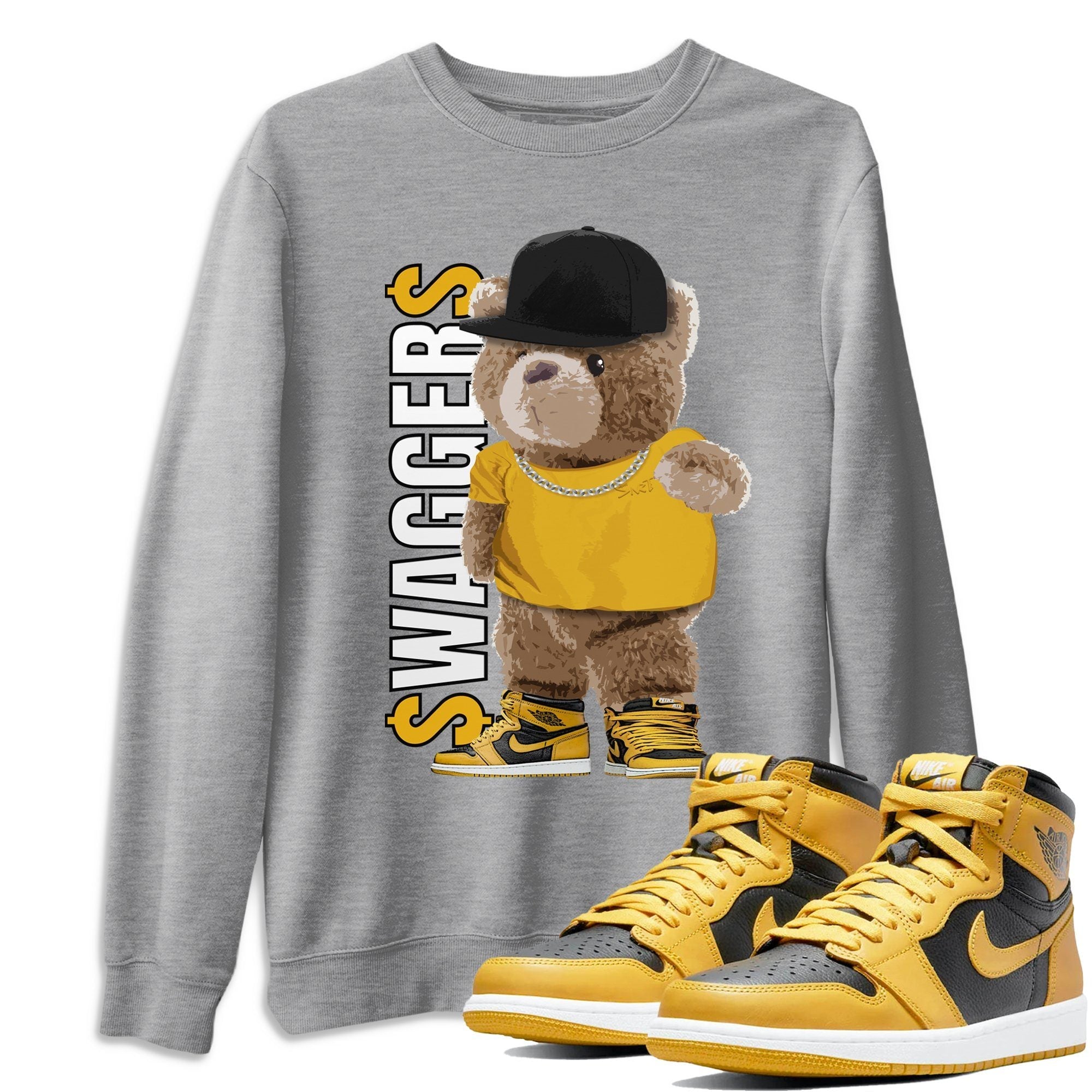 Jordan 1 Pollen Sneaker Match Tees Bear Swaggers Sneaker Tees Jordan 1 Pollen Sneaker Release Tees Unisex Shirts