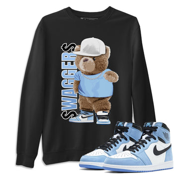 Jordan 1 University Blue Sneaker Match Tees Bear Swaggers Sneaker Tees Jordan 1 University Blue Sneaker Release Tees Unisex Shirts