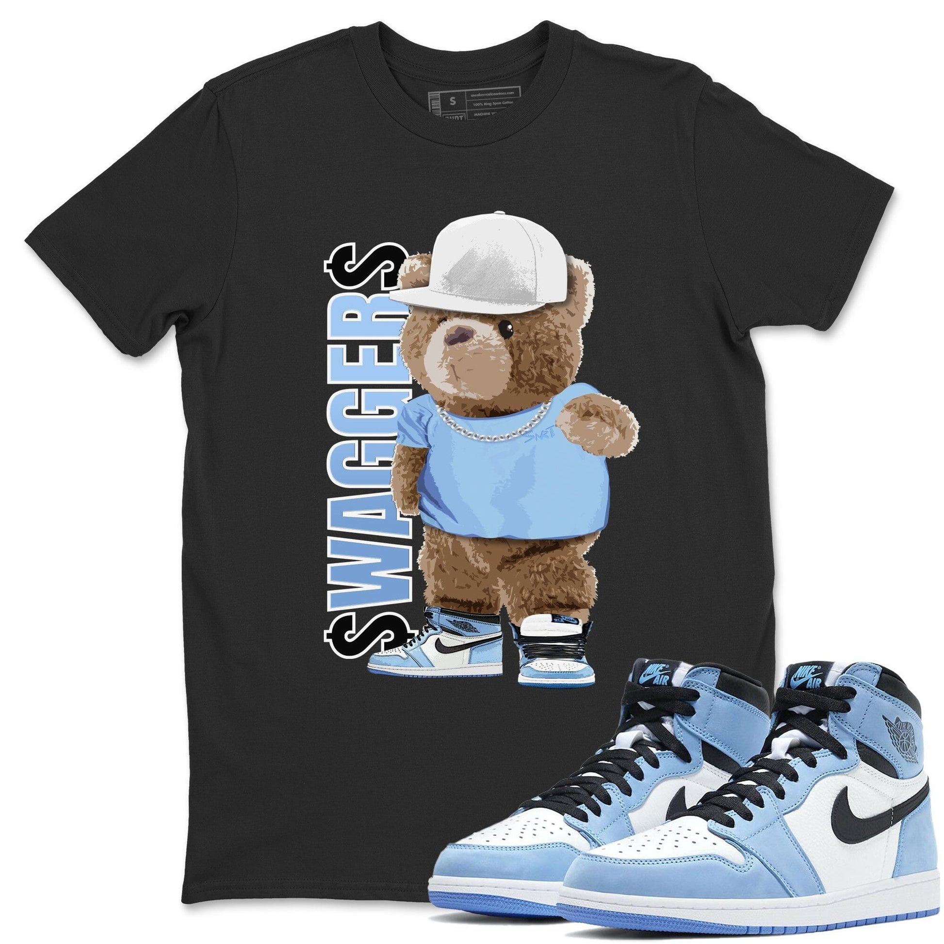 Jordan 1 University Blue Sneaker Match Tees Bear Swaggers Sneaker Tees Jordan 1 University Blue Sneaker Release Tees Unisex Shirts