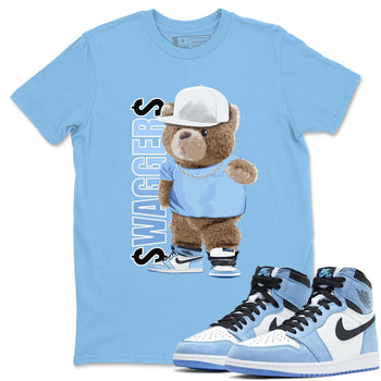Jordan 1 University Blue Sneaker Match Tees Bear Swaggers Sneaker Tees Jordan 1 University Blue Sneaker Release Tees Unisex Shirts