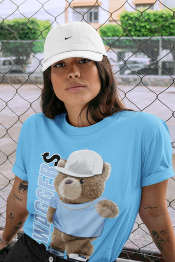 Jordan 1 University Blue Sneaker Match Tees Bear Swaggers Sneaker Tees Jordan 1 University Blue Sneaker Release Tees Unisex Shirts