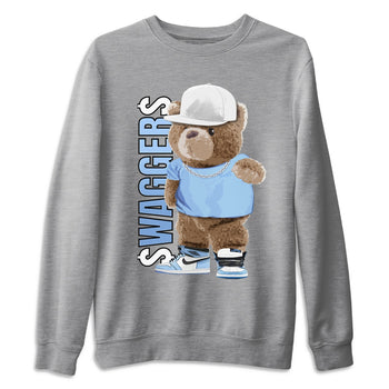 Jordan 1 University Blue Sneaker Match Tees Bear Swaggers Sneaker Tees Jordan 1 University Blue Sneaker Release Tees Unisex Shirts