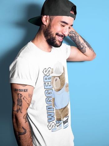 Jordan 1 University Blue Sneaker Match Tees Bear Swaggers Sneaker Tees Jordan 1 University Blue Sneaker Release Tees Unisex Shirts