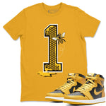 Jordan 1 Pollen Sneaker Match Tees Bees Number 1 Sneaker Tees Jordan 1 Pollen Sneaker Release Tees Unisex Shirts