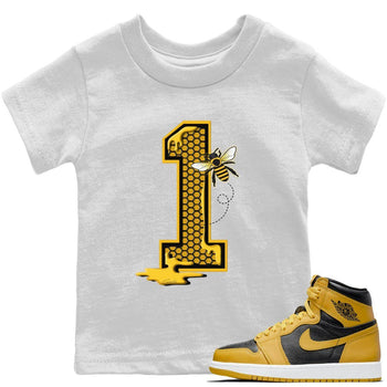 Jordan 1 Pollen Sneaker Match Tees Bees Number 1 Sneaker Tees Jordan 1 Pollen Sneaker Release Tees Kids Shirts