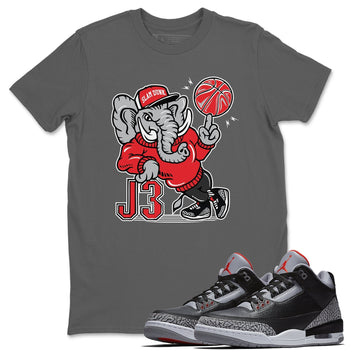 Jordan 3 Black Cement Sneaker Match Tees AJ3 Elephant Sneaker Tees Jordan 3 Black Cement Sneaker Release Tees Unisex Shirts