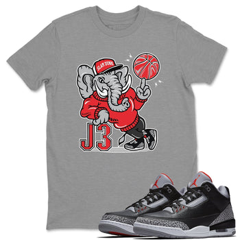 Jordan 3 Black Cement Sneaker Match Tees AJ3 Elephant Sneaker Tees Jordan 3 Black Cement Sneaker Release Tees Unisex Shirts