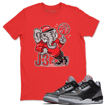 Jordan 3 Black Cement Sneaker Match Tees AJ3 Elephant Sneaker Tees Jordan 3 Black Cement Sneaker Release Tees Unisex Shirts