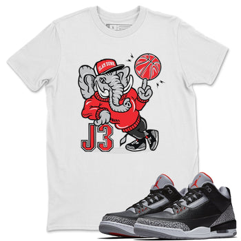 Jordan 3 Black Cement Sneaker Match Tees AJ3 Elephant Sneaker Tees Jordan 3 Black Cement Sneaker Release Tees Unisex Shirts