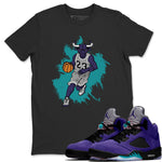 Jordan 5 Purple Grape Sneaker Match Tees Bull Figure Sneaker Tees Jordan 5 Purple Grape Sneaker Release Tees Unisex Shirts