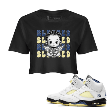 Jordan 5 A Ma Maniere x Dawn to match jordans Blessed Baby sneaker tees Air Jordan 5 A Ma Maniere x Photon Dust SNRT Sneaker Tees Sneaker Matching Cotton Shirt Black 1 crop length shirt