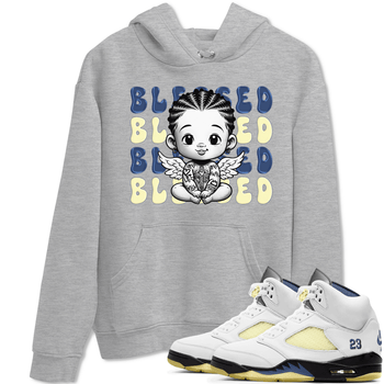 Jordan 5 A Ma Maniere x Dawn to match jordans Blessed Baby sneaker tees Air Jordan 5 A Ma Maniere x Photon Dust SNRT Sneaker Tees Sneaker Matching Cotton Shirt unisex cotton Heather Grey 1 crew neck shirt