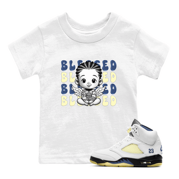 Jordan 5 A Ma Maniere x Dawn to match jordans Blessed Baby sneaker tees Air Jordan 5 A Ma Maniere x Photon Dust SNRT Sneaker Tees Sneaker Matching Cotton Shirt baby toddler White 1 cotton Shirt