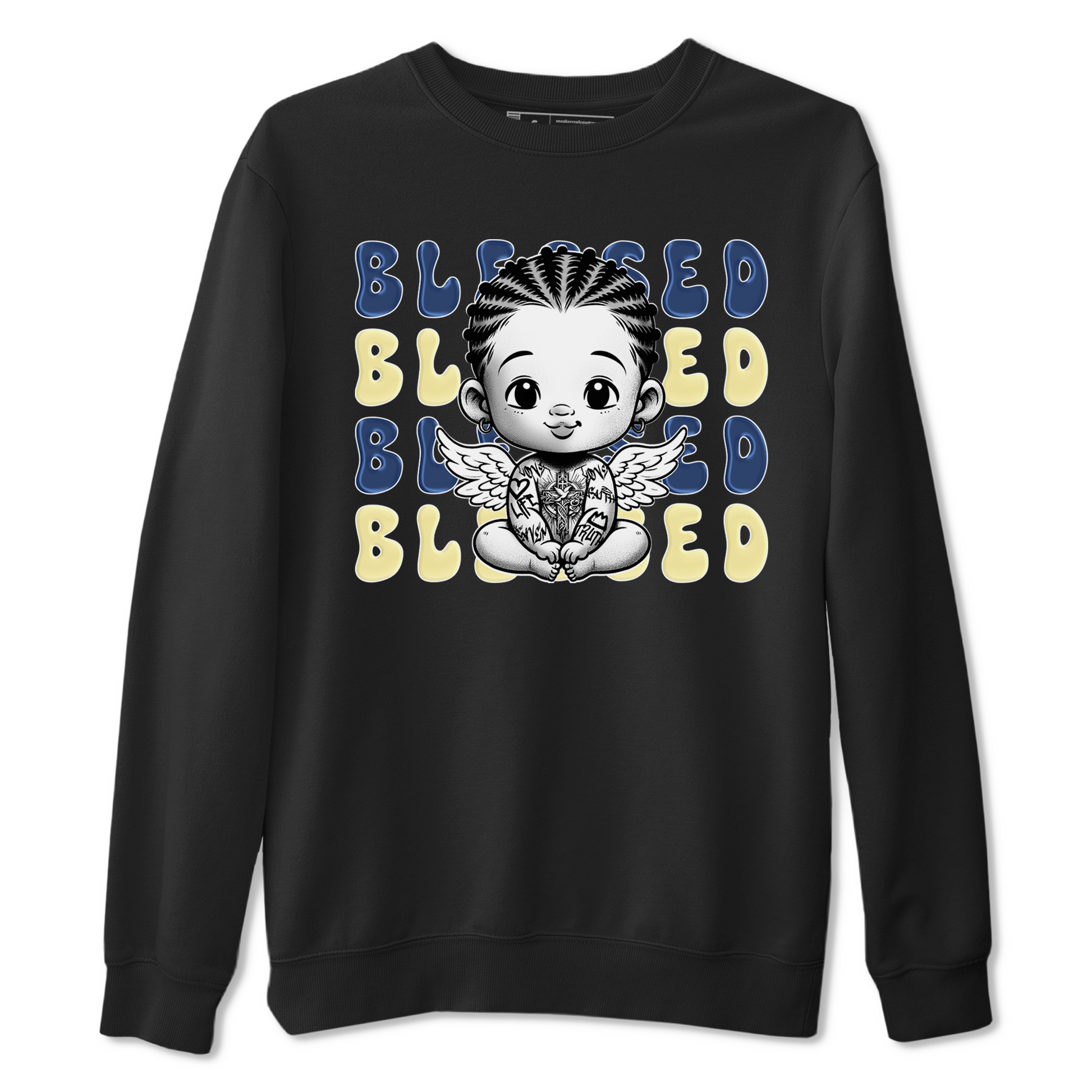 Jordan 5 A Ma Maniere x Dawn to match jordans Blessed Baby sneaker tees Air Jordan 5 A Ma Maniere x Photon Dust SNRT Sneaker Tees Sneaker Matching Cotton Shirt unisex cotton Black 2 crew neck shirt