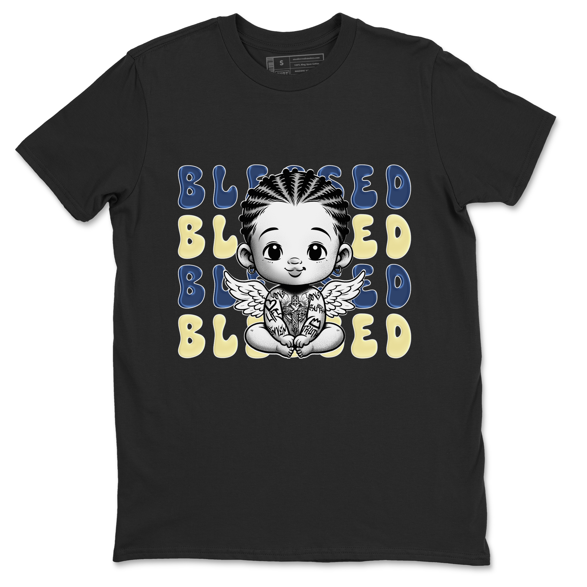 Jordan 5 A Ma Maniere x Dawn to match jordans Blessed Baby sneaker tees Air Jordan 5 A Ma Maniere x Photon Dust SNRT Sneaker Tees Sneaker Matching Cotton Shirt unisex cotton Black 2 crew neck shirt