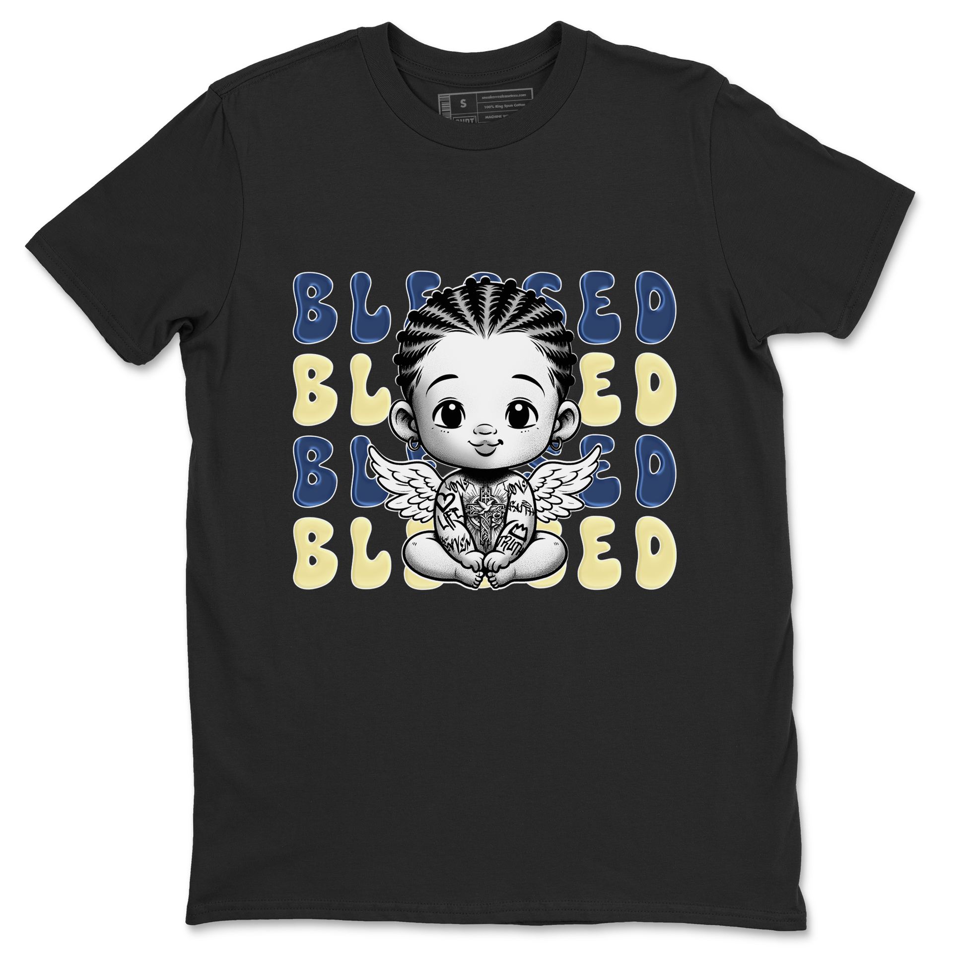 Jordan 5 A Ma Maniere x Dawn to match jordans Blessed Baby sneaker tees Air Jordan 5 A Ma Maniere x Photon Dust SNRT Sneaker Tees Sneaker Matching Cotton Shirt unisex cotton Black 2 crew neck shirt