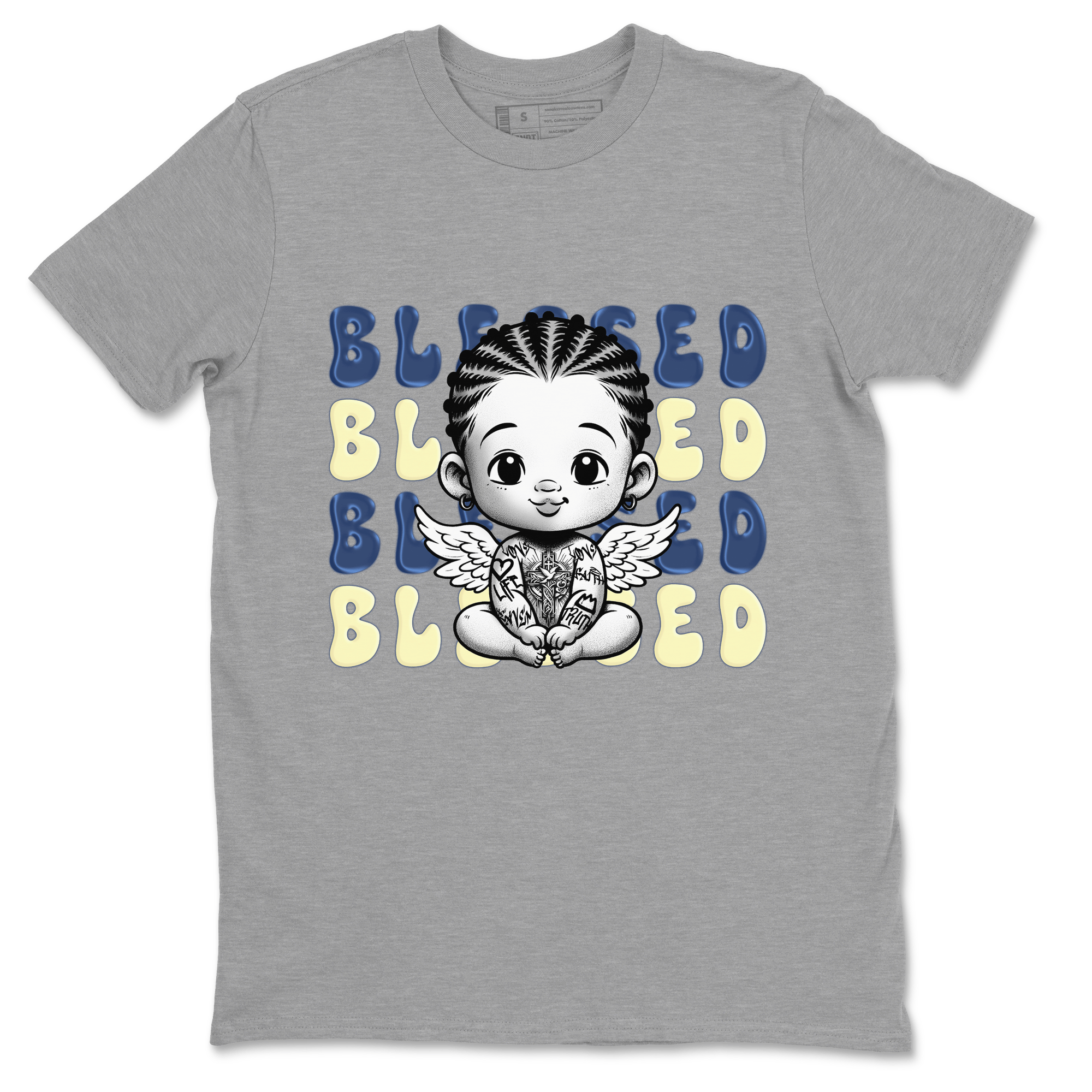Jordan 5 A Ma Maniere x Dawn to match jordans Blessed Baby sneaker tees Air Jordan 5 A Ma Maniere x Photon Dust SNRT Sneaker Tees Sneaker Matching Cotton Shirt unisex cotton Heather Grey 2 crew neck shirt