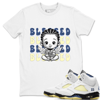 Jordan 5 A Ma Maniere x Dawn to match jordans Blessed Baby sneaker tees Air Jordan 5 A Ma Maniere x Photon Dust SNRT Sneaker Tees Sneaker Matching Cotton Shirt unisex cotton White 1 crew neck shirt