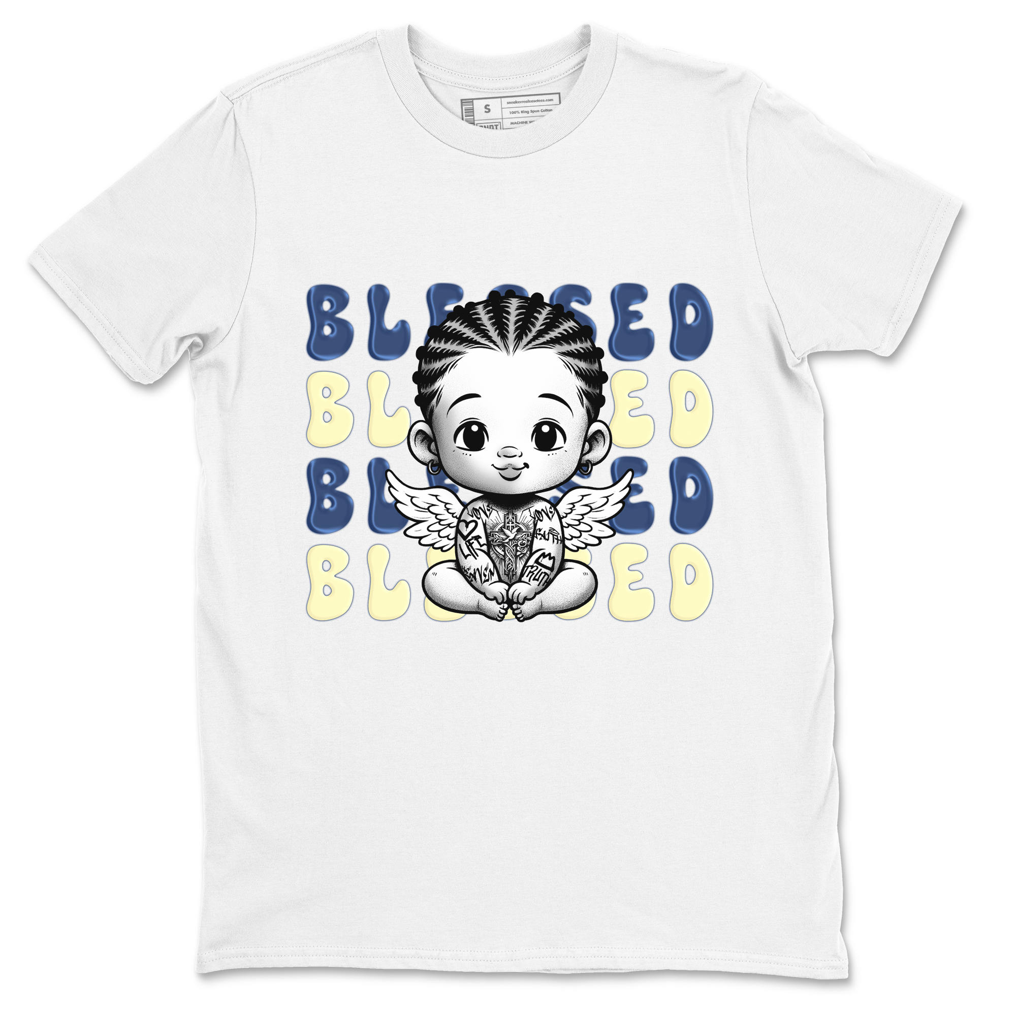 Jordan 5 A Ma Maniere x Dawn to match jordans Blessed Baby sneaker tees Air Jordan 5 A Ma Maniere x Photon Dust SNRT Sneaker Tees Sneaker Matching Cotton Shirt unisex cotton White 2 crew neck shirt