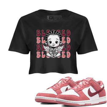 Dunk Low Valentines Day shirt to match jordans Blessed sneaker tees Special Valentine's Day Couple Shirt Dunk Valentine's Day 2024 SNRT Sneaker Tees Sneaker Matching Shirt Black 1 Crop T-Shirt