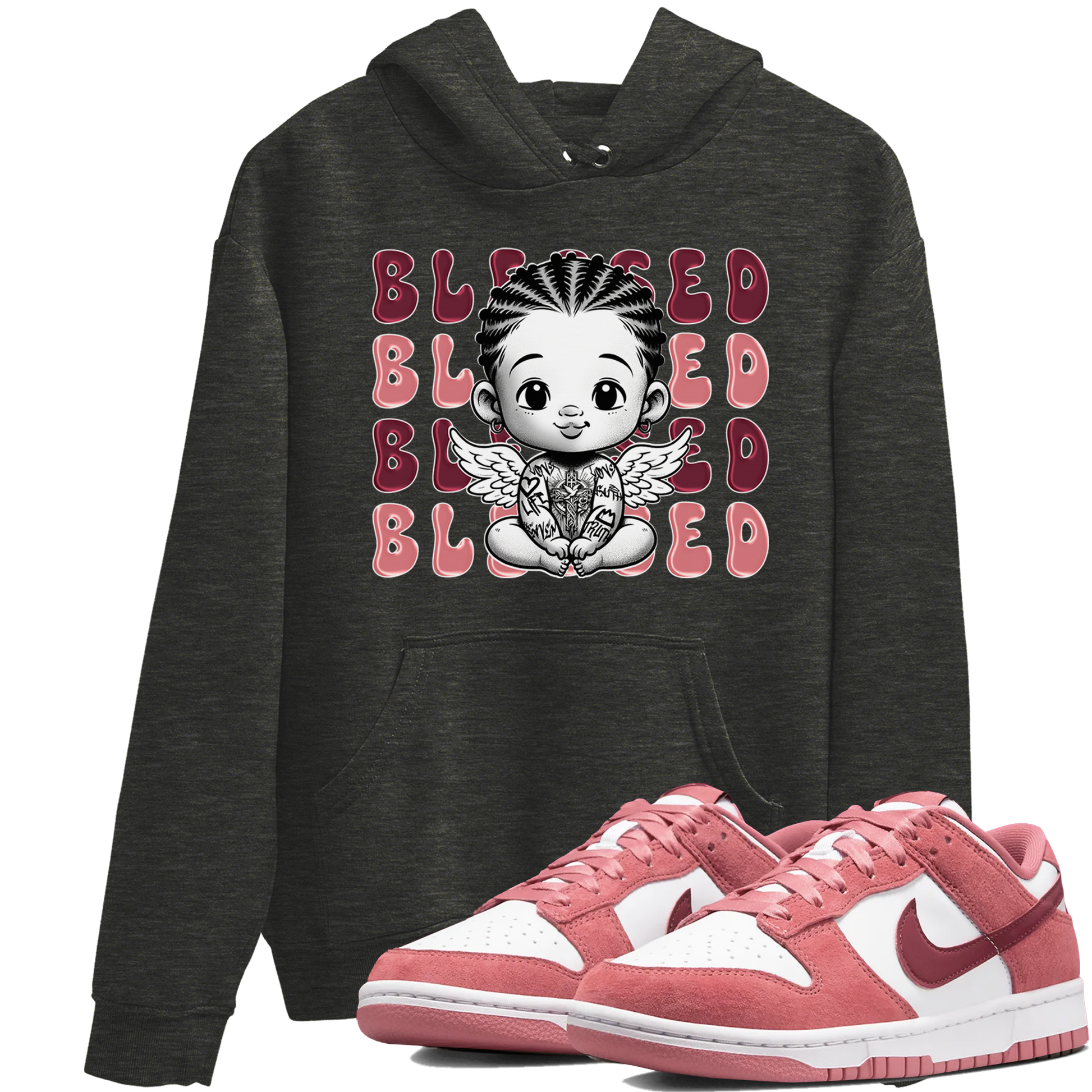Dunk Low Valentines Day shirt to match jordans Blessed sneaker tees Special Valentine's Day Couple Shirt Dunk Valentine's Day 2024 SNRT Sneaker Tees Sneaker Matching Shirt Unisex Charcoal Heather 1 T-Shirt