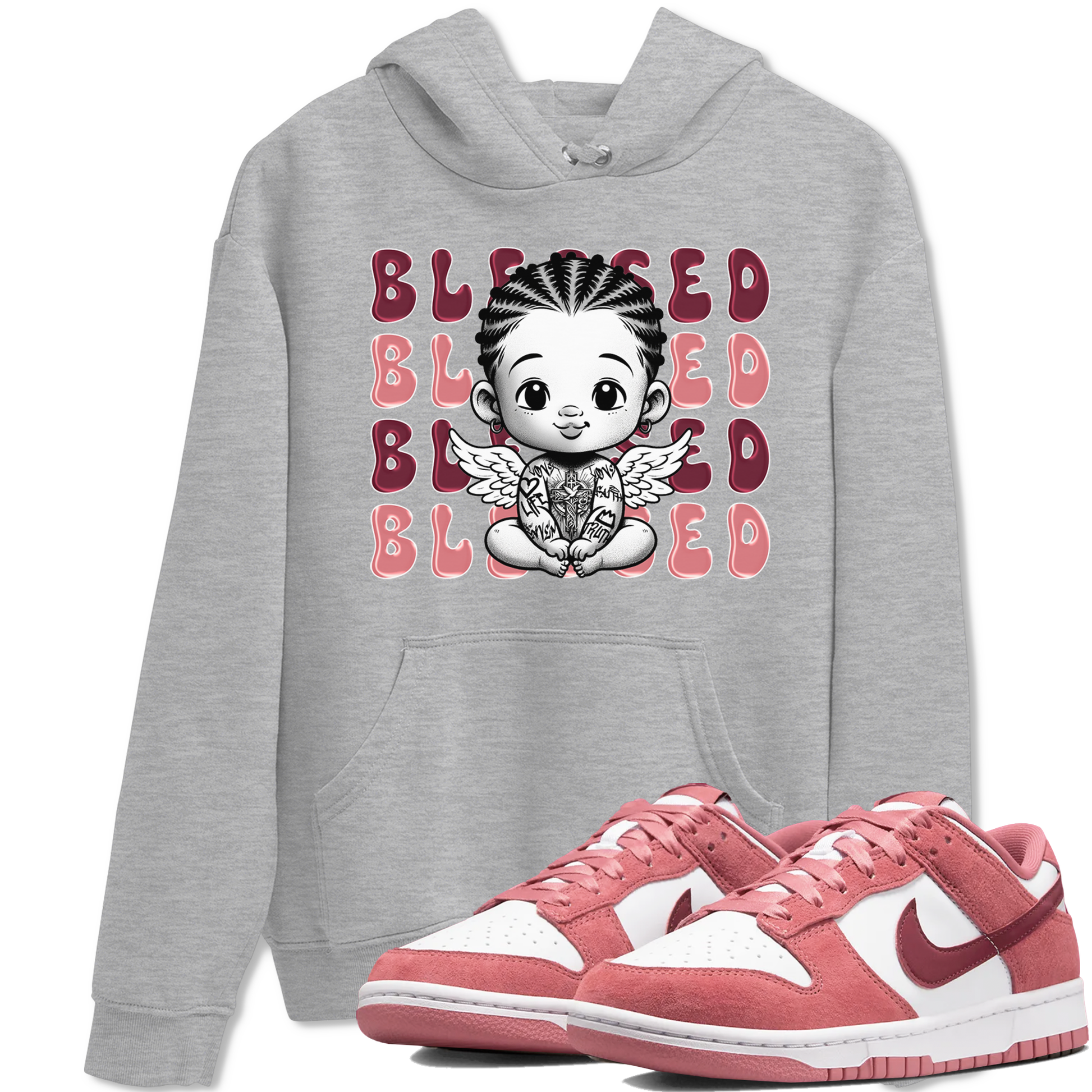 Dunk Low Valentines Day shirt to match jordans Blessed sneaker tees Special Valentine's Day Couple Shirt Dunk Valentine's Day 2024 SNRT Sneaker Tees Sneaker Matching Shirt Unisex Heather Grey 1 T-Shirt