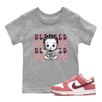 Dunk Low Valentines Day shirt to match jordans Blessed sneaker tees Special Valentine's Day Couple Shirt Dunk Valentine's Day 2024 SNRT Sneaker Tees Sneaker Matching Shirt Baby Toddler Heather Grey 1 T-Shirt