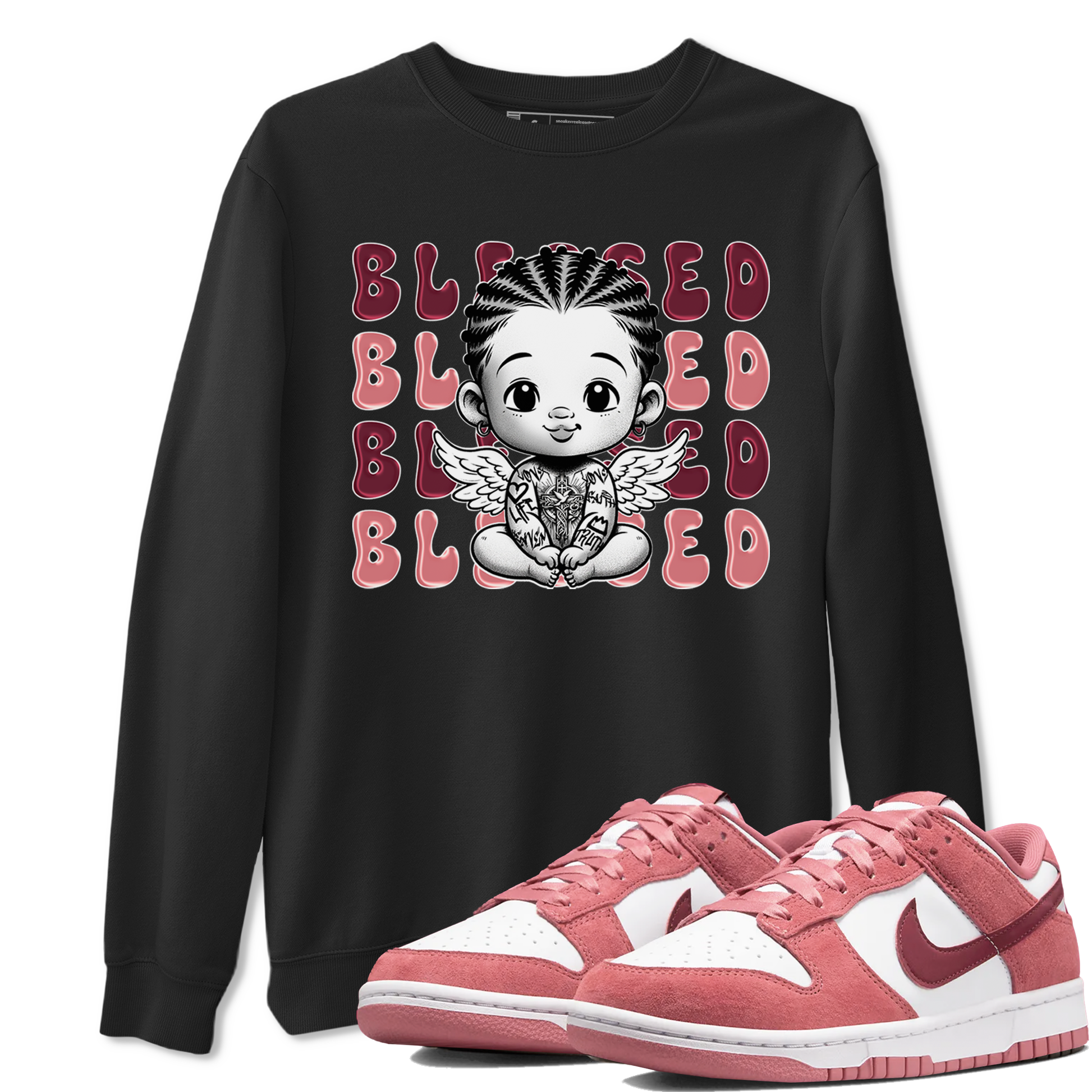 Dunk Low Valentines Day shirt to match jordans Blessed sneaker tees Special Valentine's Day Couple Shirt Dunk Valentine's Day 2024 SNRT Sneaker Tees Sneaker Matching Shirt Unisex Black 1 T-Shirt